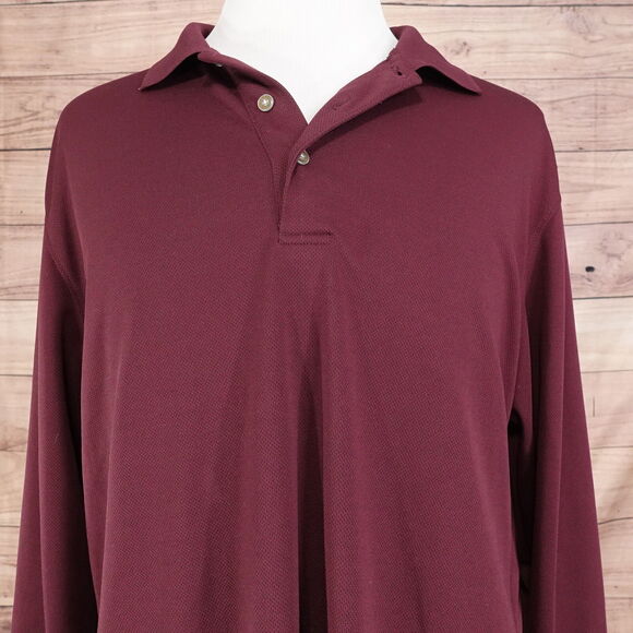 GRAND SLAM PERFORMANCE AIR FLOW BURGUNDY LONG SLEEVE GOLF POLO MENS SZ XL - Picture 1 of 6